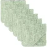 Muslin Burp Cloths Large 100% Cotton by Comfy Cubs (Sage, Pack of 6)