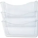 Rubbermaid Unbreakable 3 Pocket Wall File Set- Letter- Clear