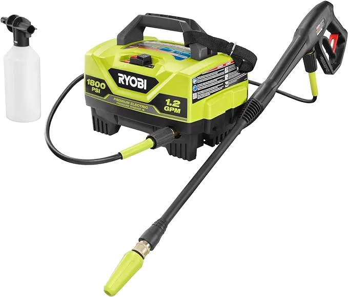 RYOBI 1,800 PSI 1.2 GPM Electric Pressure Washer, RY141820VNM