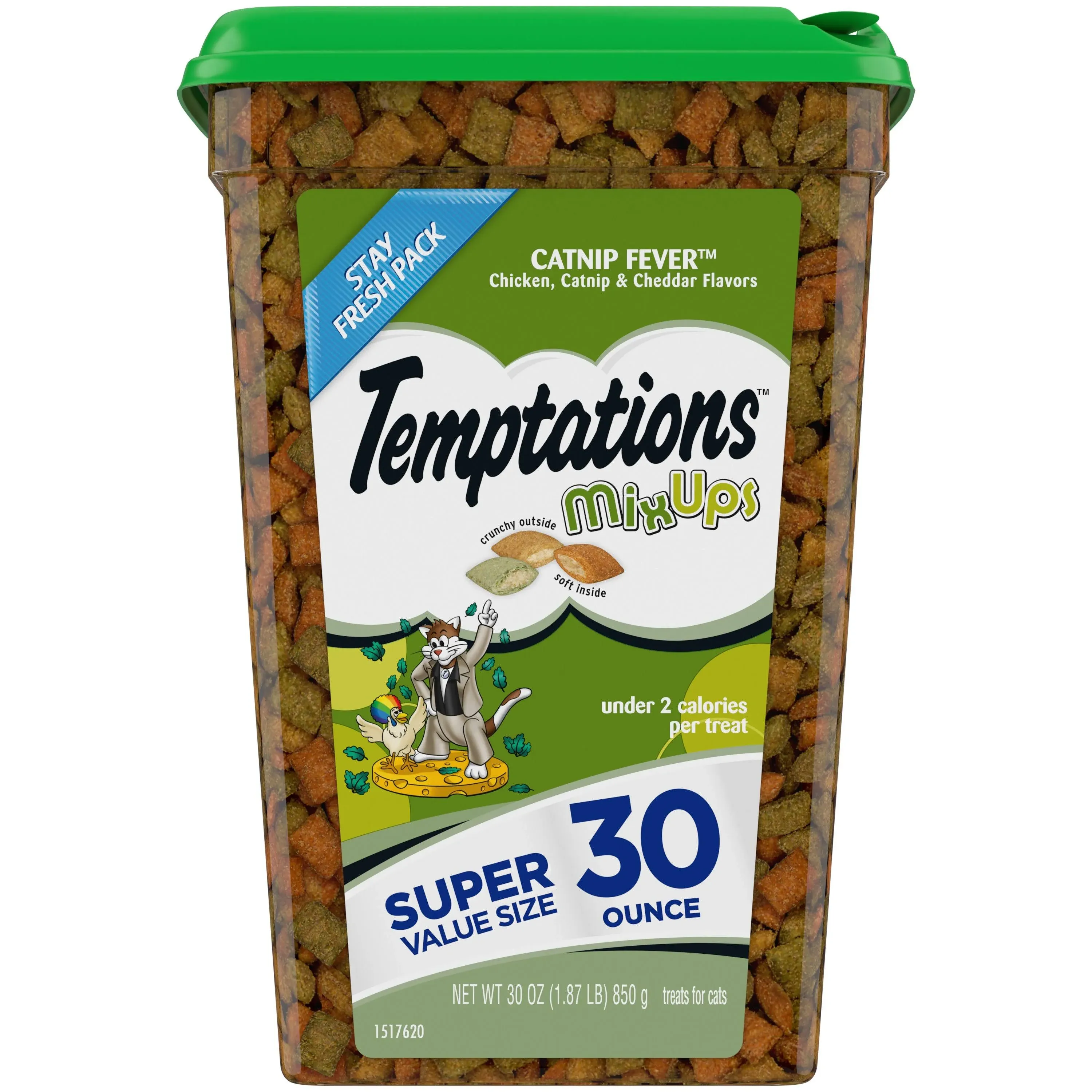 Temptations MixUps Crunchy & Soft Adult Cat Treats Catnip Fever 30-oz