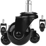 Office Chair Casters Wheels PU Twin Wheel Threaded Stem Rotate Caster