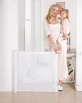 Retractable Baby Gate, Mesh Baby and Pet Gate 33&#034; Tall, Extends up to 55&#034; Wide