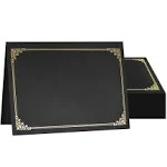 SUNEE Certificate Holders(Black, 50 Packs), Diploma Covers Gold Foil Border, for Letter Size 8.5x11 Certificates, Cardstock, Document Papers