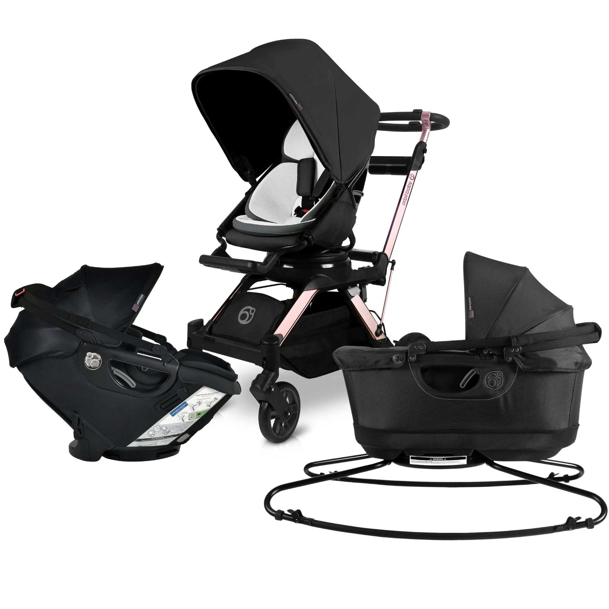 Orbit Baby - Stroll, Sleep, & Ride Travel System Merino Wool / Black