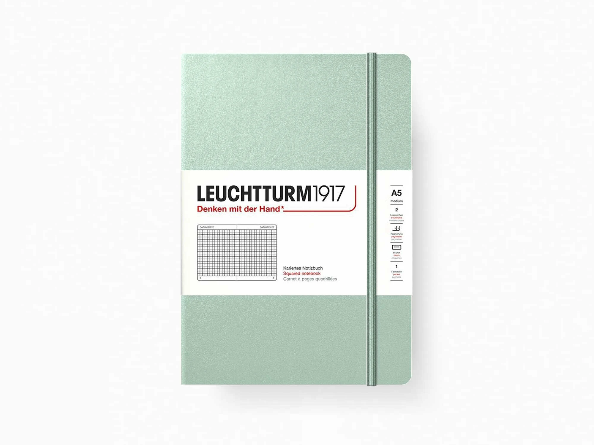 Leuchtturm Hardcover Notebook Mint Green, Medium (A5), 251 p., plain