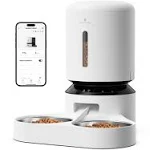 Petlibro Granary WiFi Dual Food Tray Feeder, White / 5L