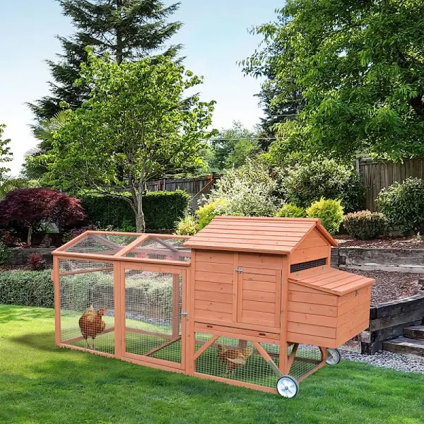 Pawhut Wooden Backyard Hen House Chicken Coop