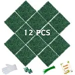 Decwin Artificial Hedges 20"x 20" (12pcs) Grass Wall Panels with UV Protection, Great Privacy Fence,Indooor and Outdoor Green Wall for Decor,