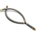 Propane Grill Y-Splitter Extension Adapter Braided Hose Length 15&#034; with 3/8&#034; Fla