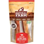 Natural Farm Odor-Free Extra Thick Bully Sticks 6", 2 Pack