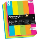 Neenah Astrobrights Bright Color Copy Paper, 1 Ream, Bright Assortment, Letter (8.5" x 11"), 500 Sheets Per Ream, 24 Lb, 94 Brightness