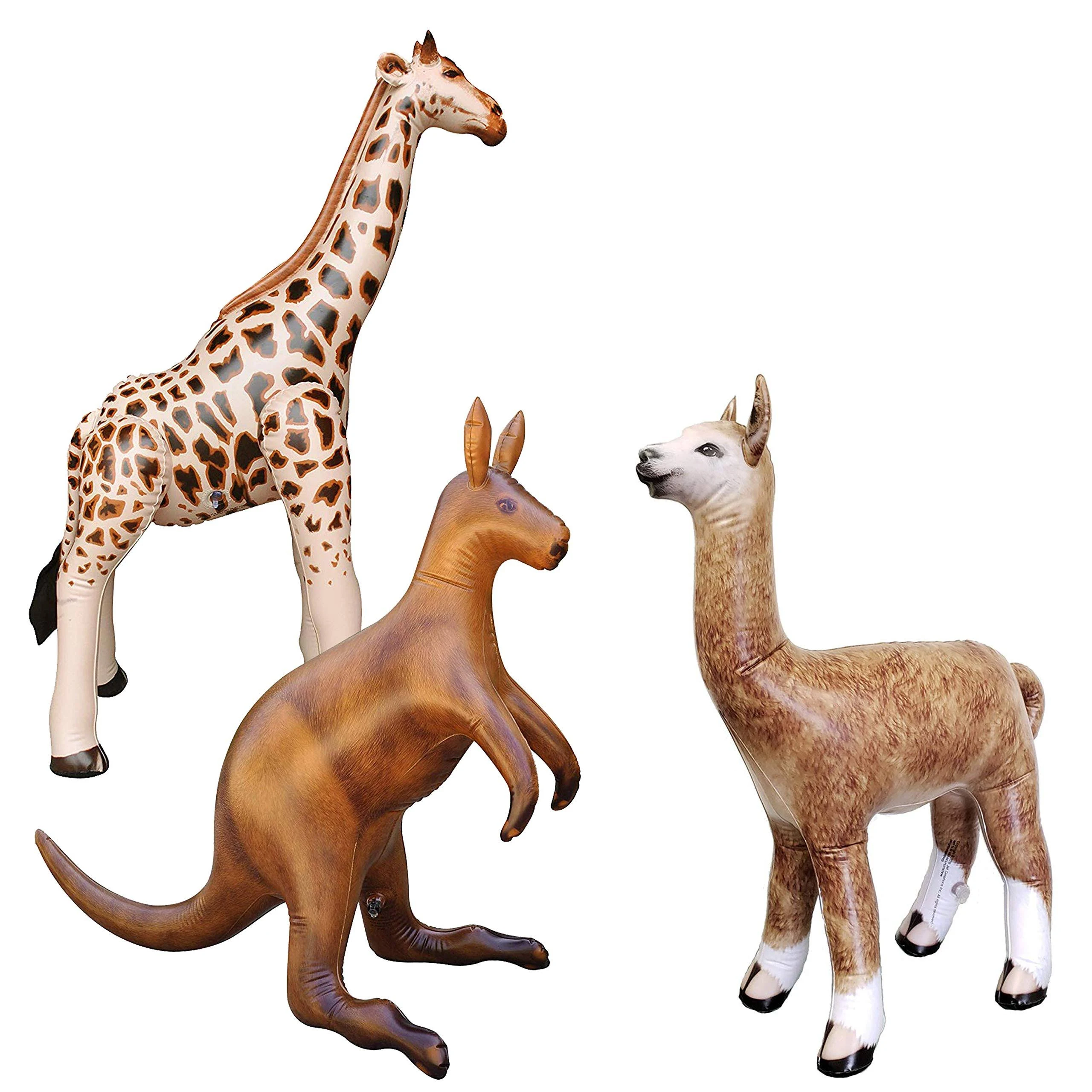 Jet Creations Inflatable Kangaroo Giraffe Alpaca3 Pack Safari Animals, Educat...