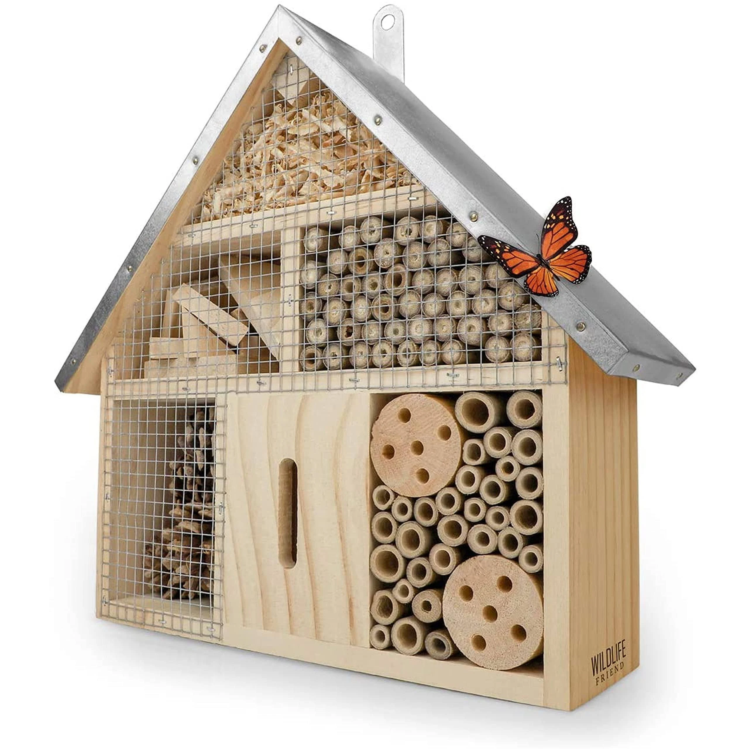 I Insect Hotel Xxl With Metal Roof - Untreated Wood, Insect House