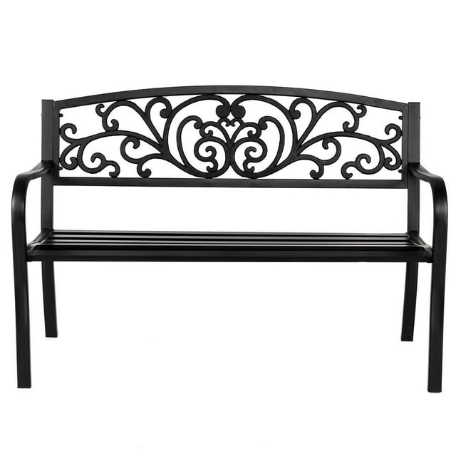 Garden Bench Patio Bench For Outdoor Use Metal Porch Work Entryway Steel Frame