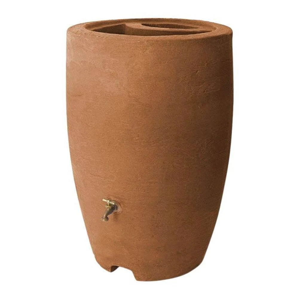 Algreen Products Athena Rain Barrel 50-Gallon Brownstone