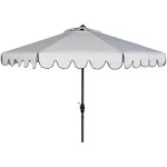 Safavieh Venice Single Scallop 9 ft Crank Red/ White Outdoor Umbrella