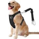 Dog Vehicle Safety Vest Harness, Adjustable Soft Padded Mesh Car Seat Belt Leash