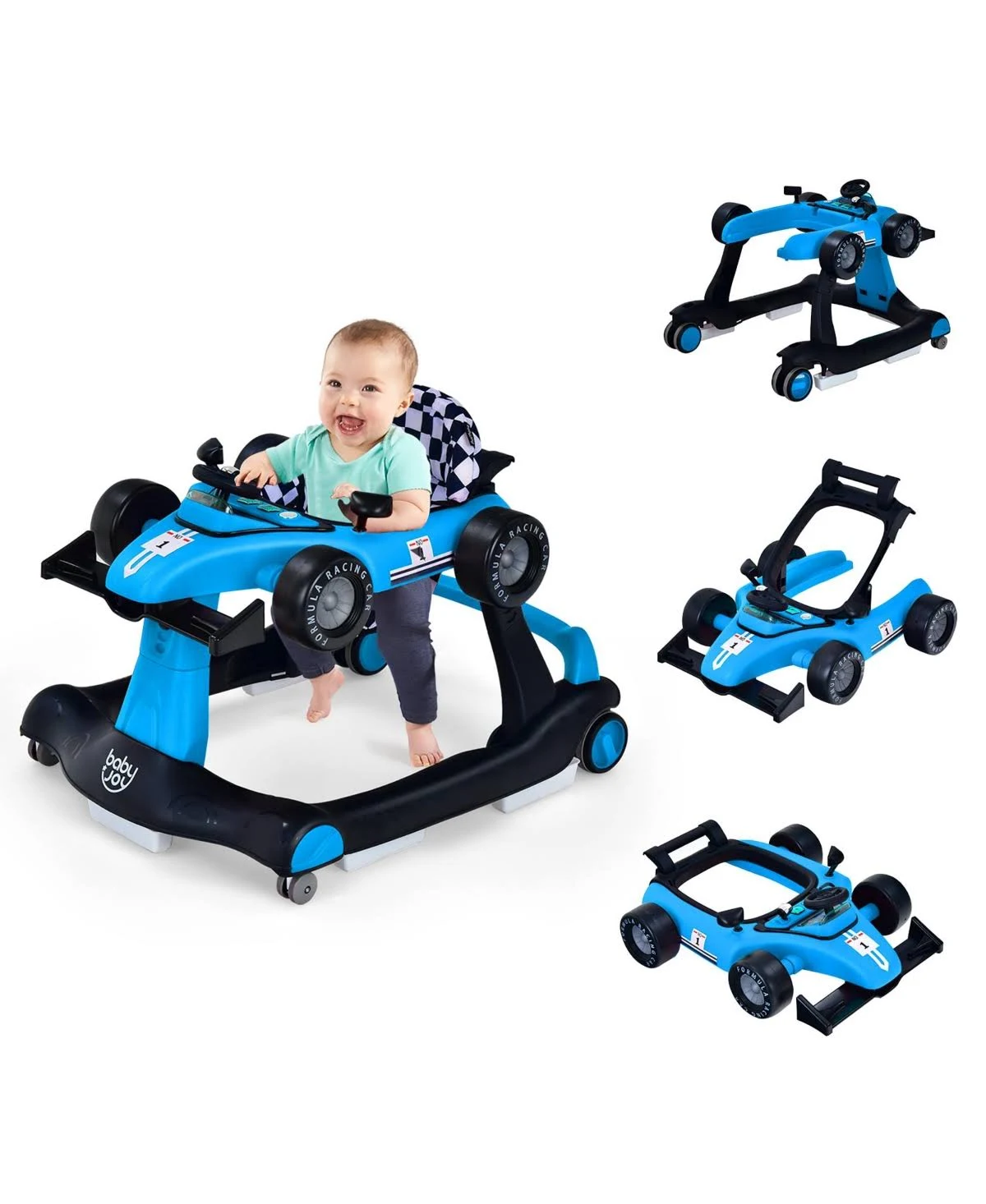 Costway 4-in-1 Baby Walker Foldable Activity Push Walker Adjustable Height