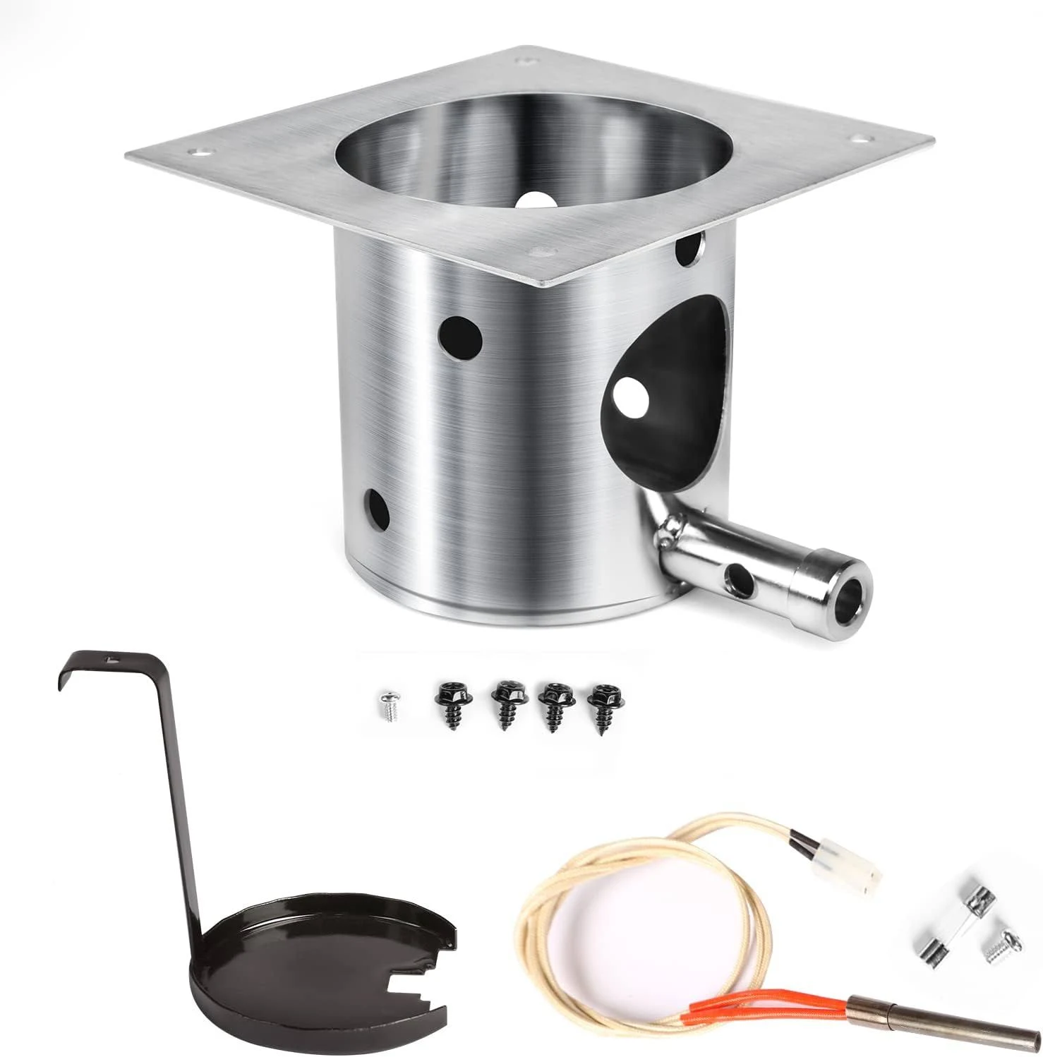 Pit Boss & Traeger Fire Burn Pot + Hot Rod Ignitor Pellet Grill Replacement Parts with Screws and Fuse