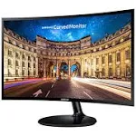 Samsung - 390 Series 24" LED Curved FHD FreeSync Monitor - High Glossy Black