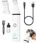 Oneisall Dog Clippers with Double Blades,Cordless Small Pet Hair Grooming Trimmer,Low Noise for Trimming Dogs Hair Around Paws, Eyes, Ears, Face, Rump