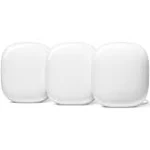 Google Nest GA03904-US Wi-Fi Pro 6E AXE5400 Mesh Wi-Fi Router - 3 Pack (Snow, Fog, Linen) - 6,600 square feet - 5.4 Gbps - WPA3 - Google Assistant