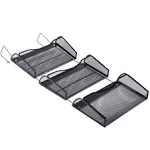 Universal UNV20011 Mesh Three-Pack Wall Files with Hanger, Letter, Black