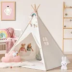 Tiny Land Kids Teepee Tent Children Play Tent with Mat & Carry Case