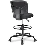 Primy Office Drafting Chair Armless, Tall Office Desk Chair Adjustable Height and Footring, Mid-Back Ergonomic Standing Desk Chair Mesh Rolling Tall Chair for Art Room, Office or Home(Black)