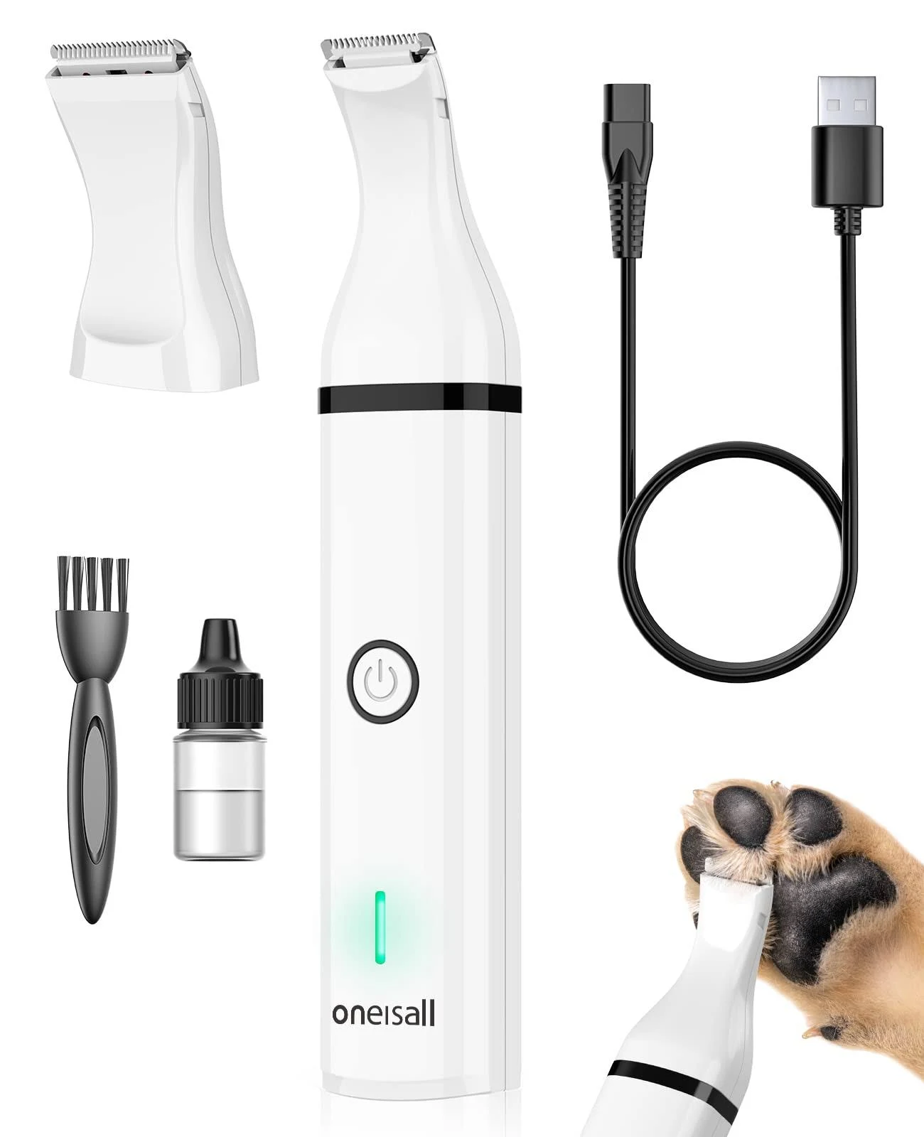 Oneisall Dog Clippers with Double Blades,Cordles<wbr/>s Small Pet Hair Grooming Trimme