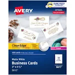 Avery Clean Edge Business Cards, Uncoated, Two-Sided Printing,400 Cards (5877)