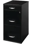 Space Solutions Filing Cabinet 18"W, 3-Drawer Organizer File, Black