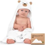 KeaBabies Cuddle Organic Bamboo Baby Hooded Towel - Grizzly