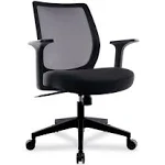 Union & Scale Essentials Mesh Back Fabric Task Chair, Supports Up to 275 lb, Black