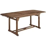 Walker Edison Acacia Wood Outdoor Patio Butterfly Dining Table