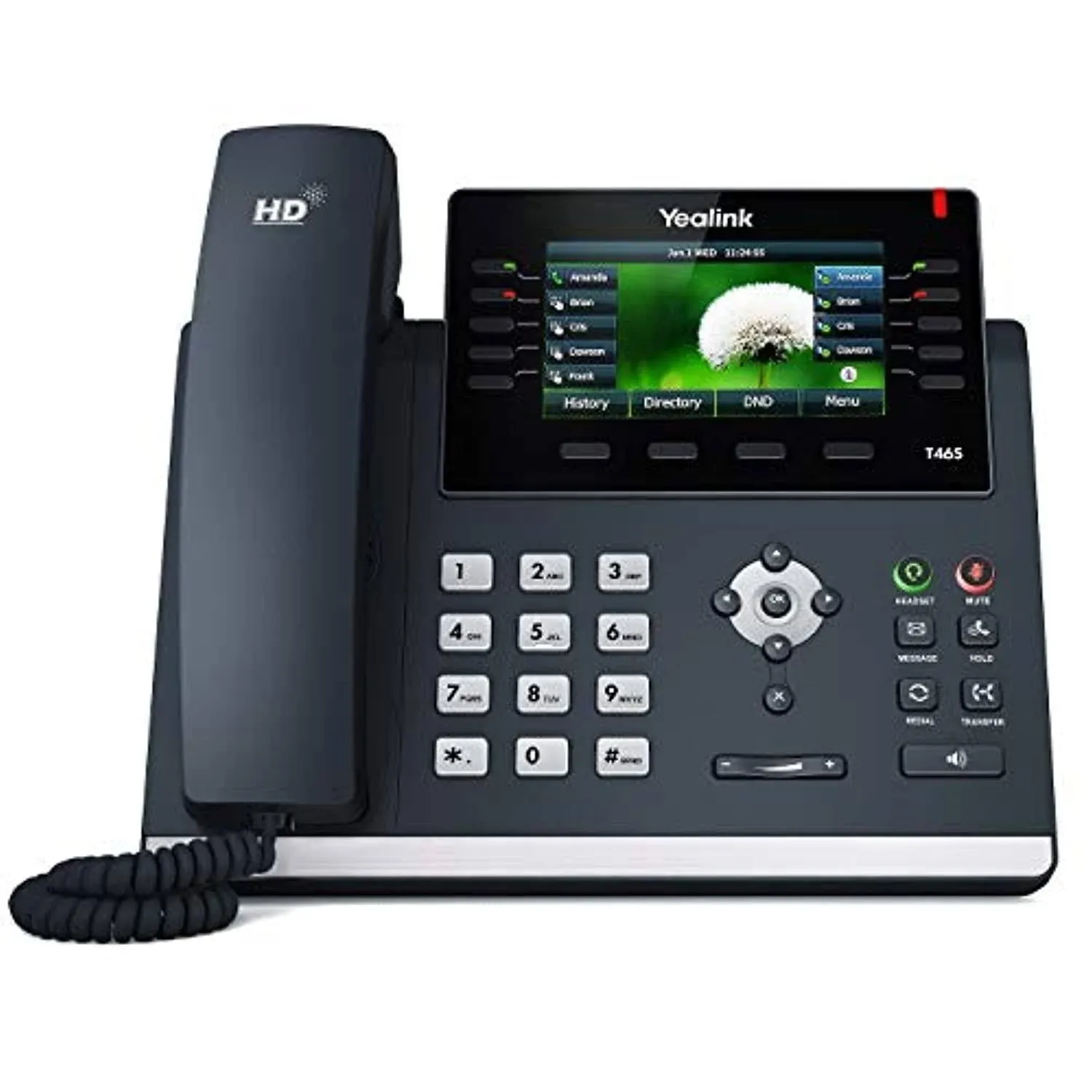 Yealink SIP-T46S IP Phone, 16 Lines 4.3" Color LCD. Dual-Port Gigabit Ethernet