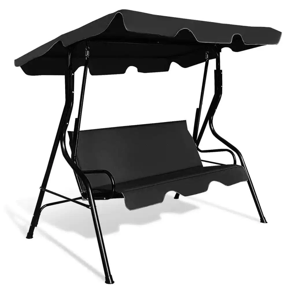 Tangkula 3-Seats Outdoor Glider Hammock with Adjustable Waterproof Canopy ...