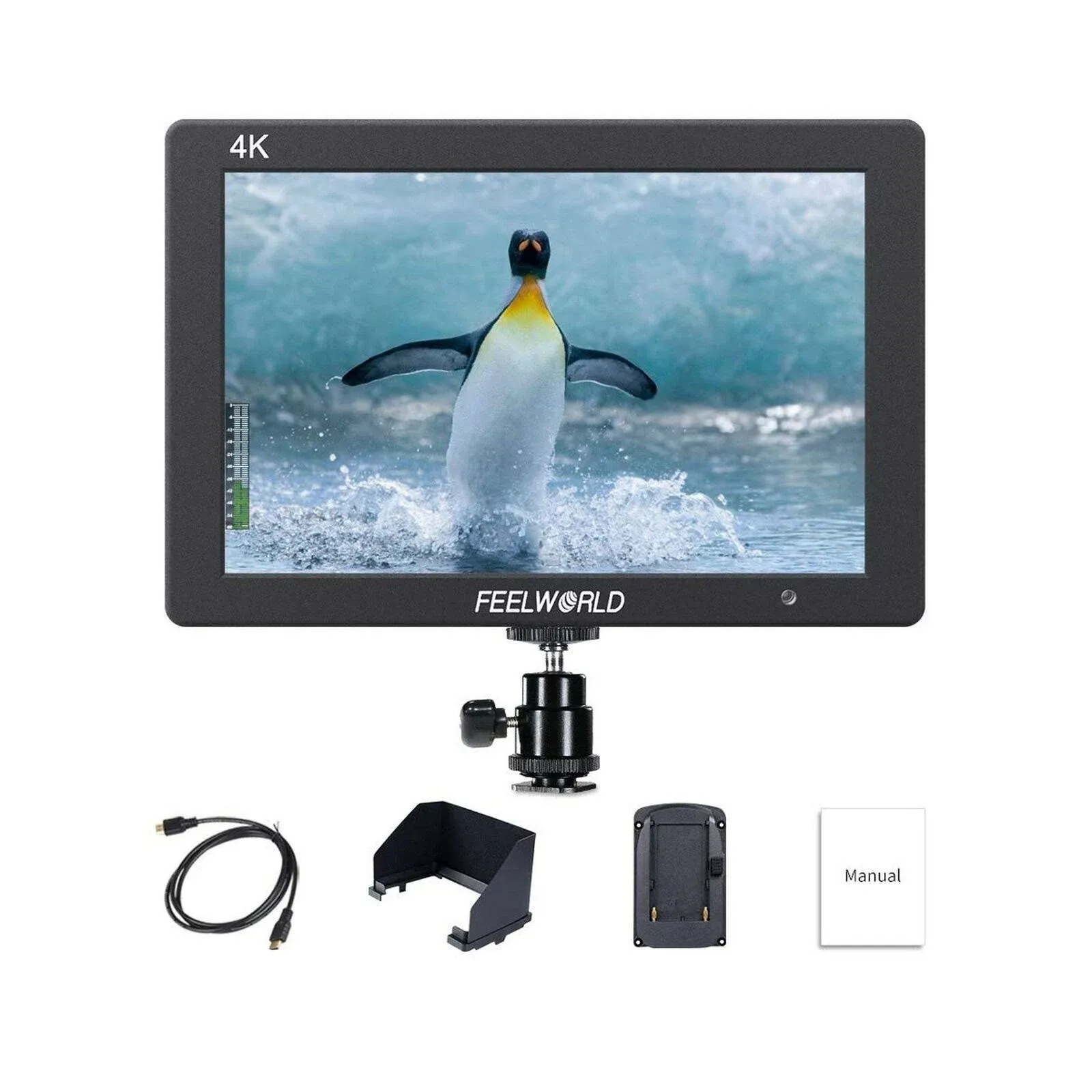 Feelworld T7PLUS 7-inch DSLR Camera Monitor 1920X1200 Resolution Rec.709 Colour Standard 3D LUT Waveform 4K HDMI Input and Output Metal Body with Battery