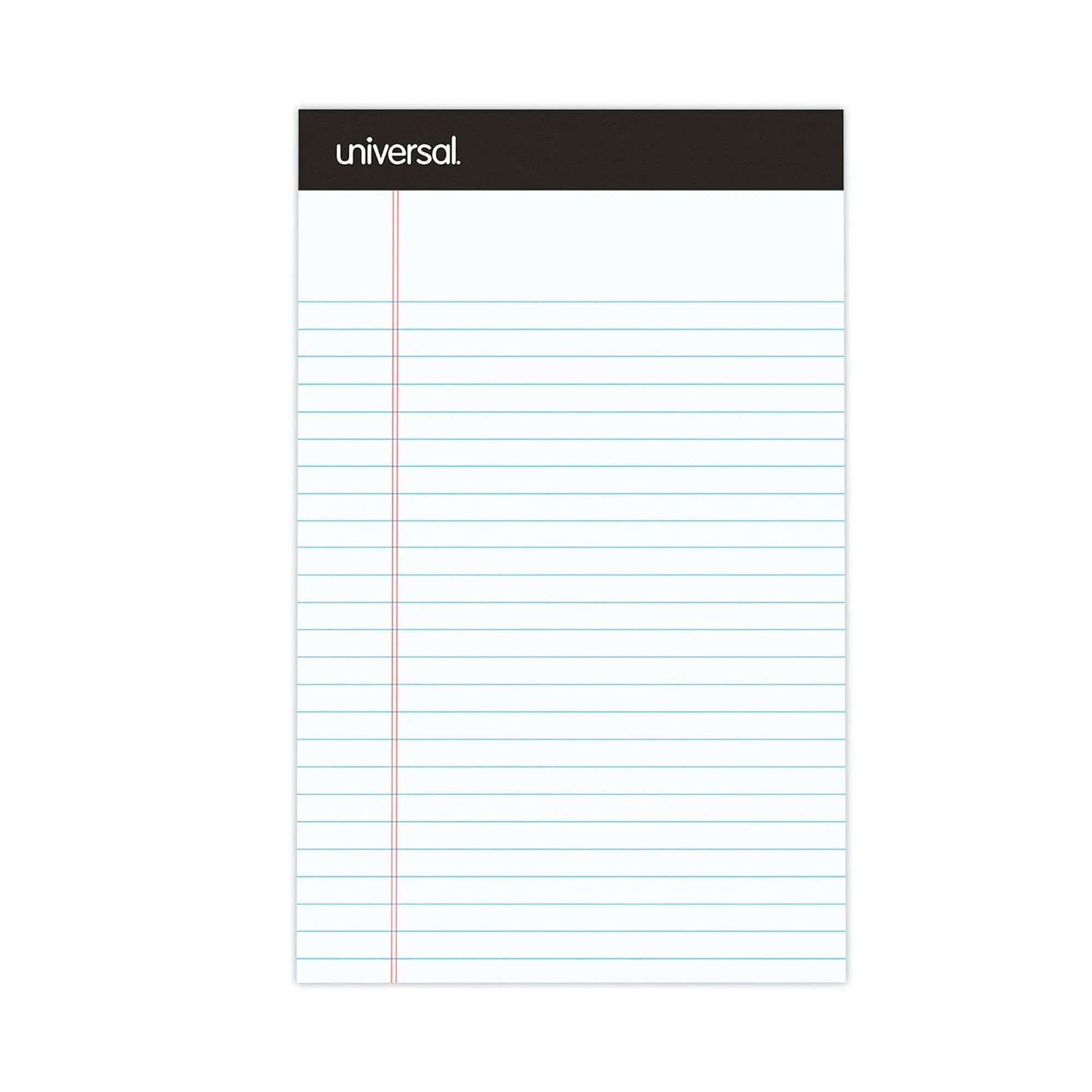 Universal Premium Ruled Writing Pads, Wide-legal Rule, 8.5 x 11, White, 50 Sheets, 12-Pack