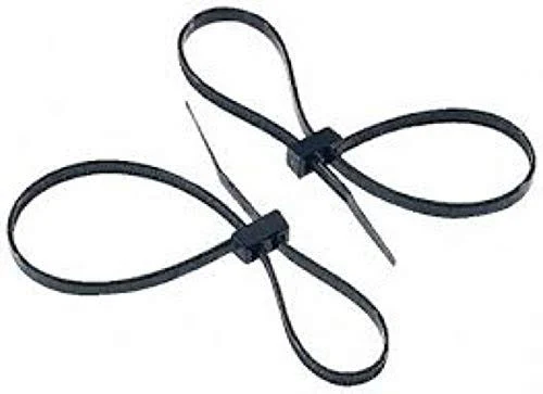 Double Loop 8&#034;, 50 lb. UV Black Cable Ties - (pack of 100)