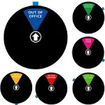 ASSURED SIGNS Office Door Signs, Office Essentials - Rotating Status Door Sign - Do not Disturb, Out of Office, In a Meeting, Back Soon, Working Remotely, Welcome Come In - Dual Mounted Fit For Door, Wall or Window