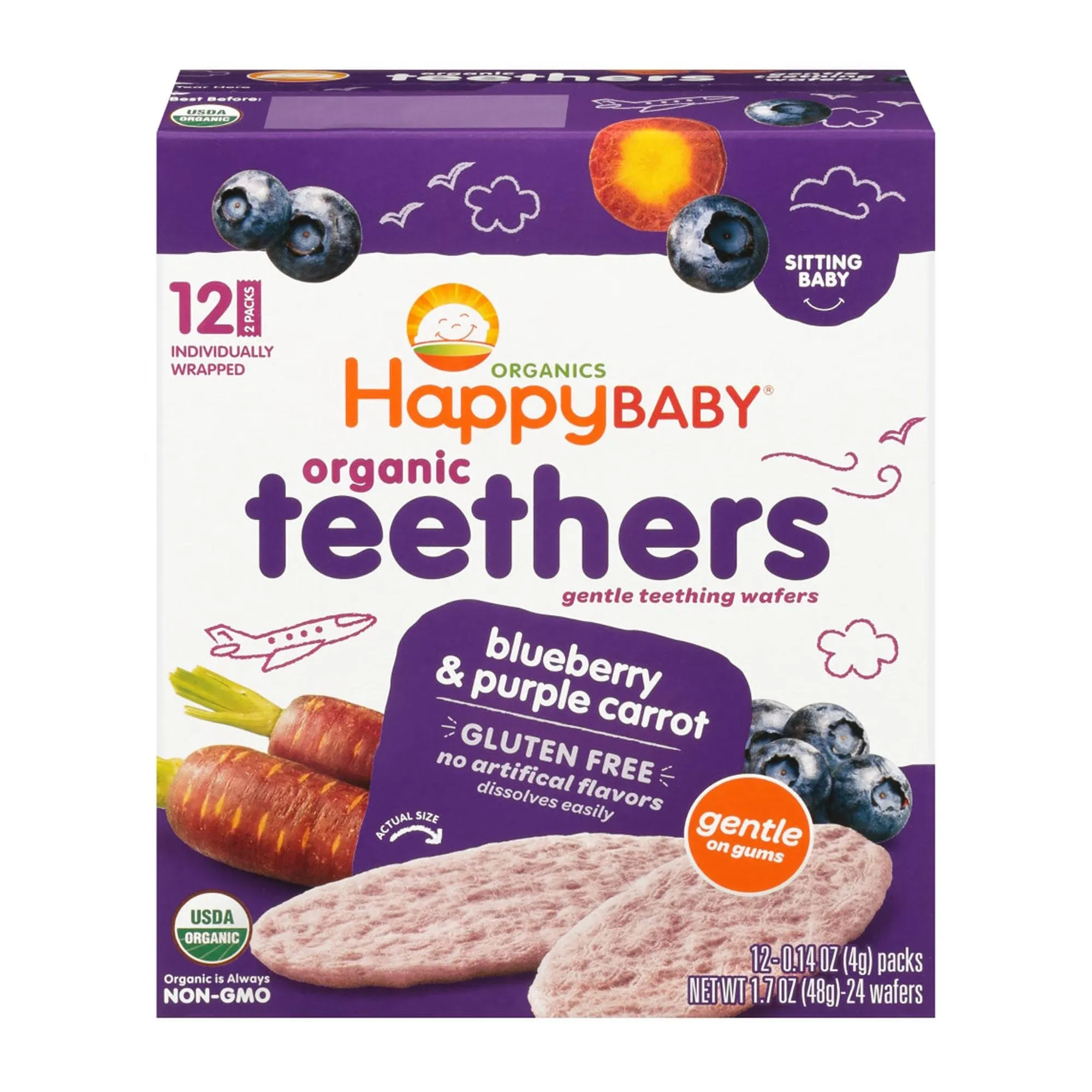 Happy Baby Organic Teethers Blueberry & Purple Carrot