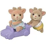 Calico Critters Reindeer Twins, Set of 2 Collectible Doll Figures with Pushcart Accessory