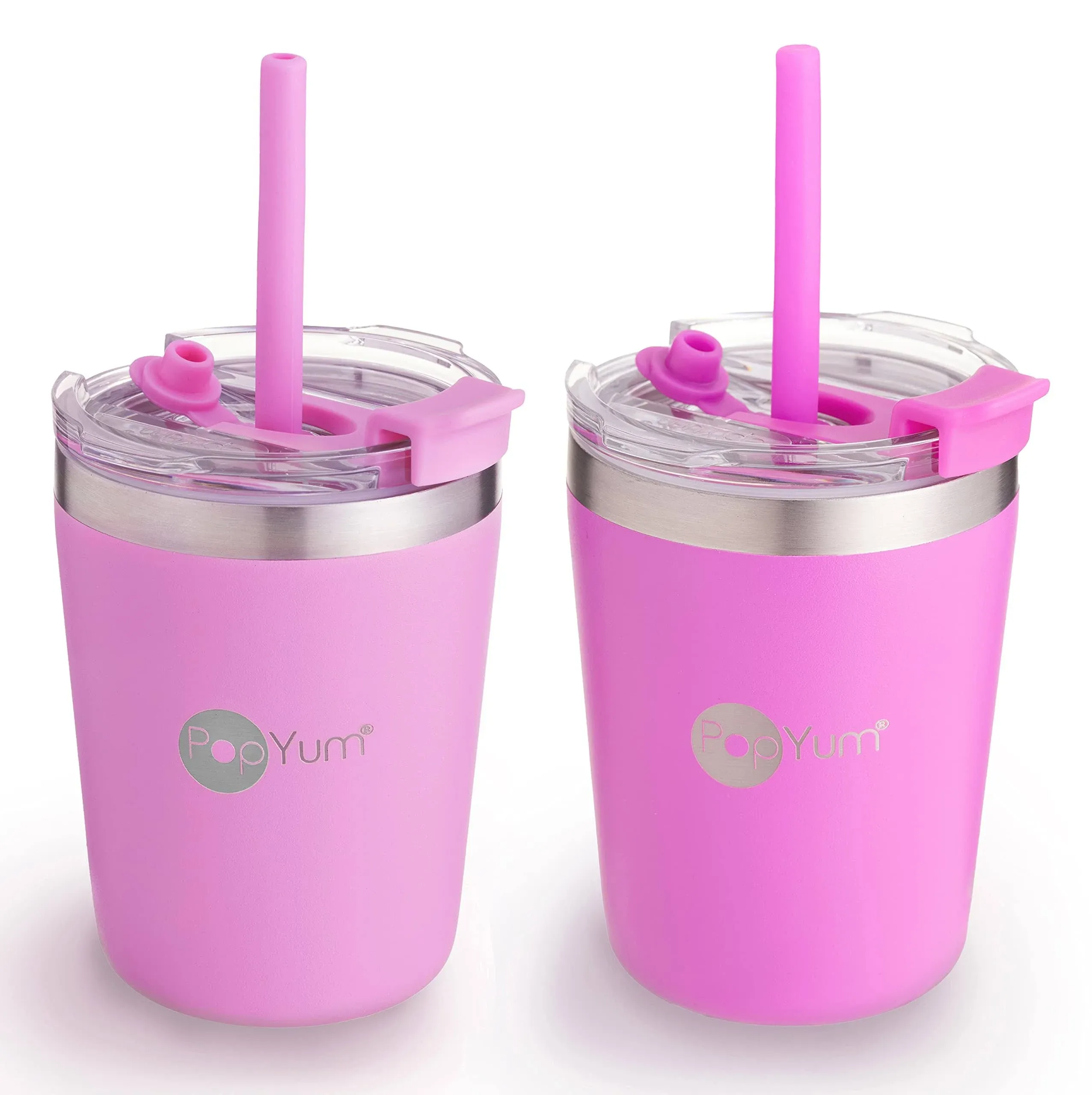 9 oz Insulated Stainless Steel Kids’ Cups, Purple & Pink (Pack Of 2)