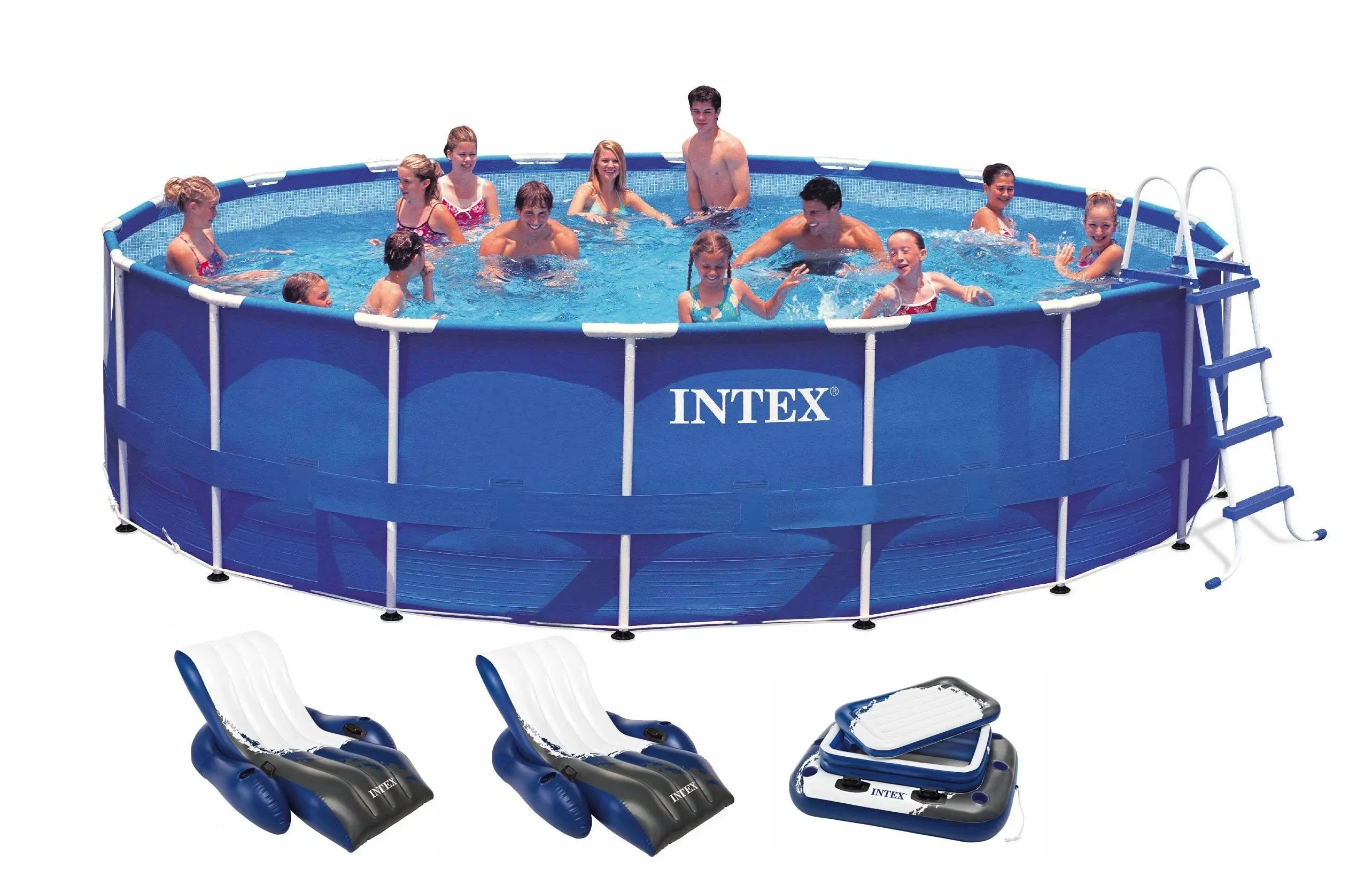 Intex 18ft x 48in Metal Frame Above Ground Pool Set