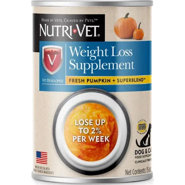 Nutri-Vet Weight Loss Supplement Fresh Pumpkin & Superblend 15oz -