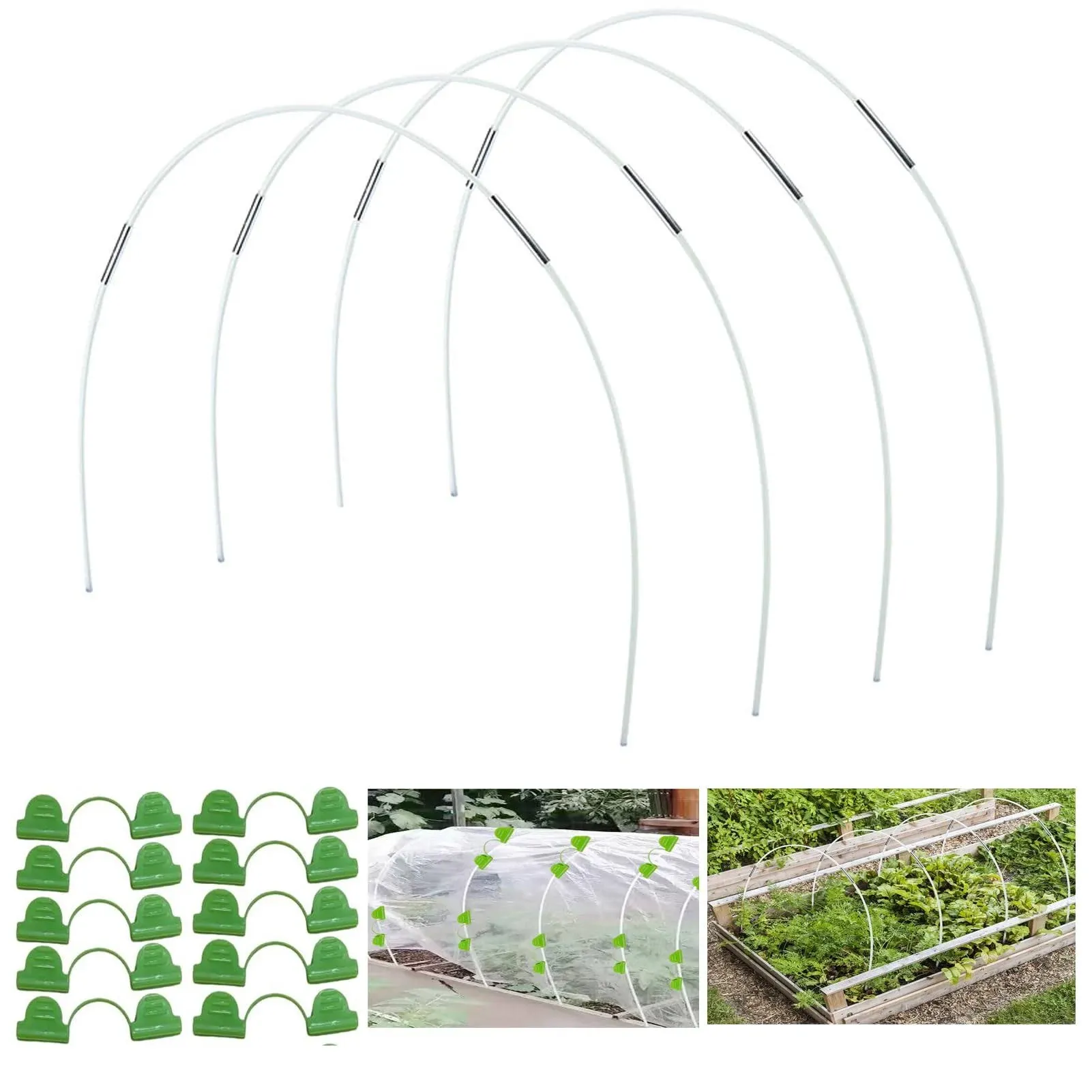 Garden Hoops Greenhouse Hoops 30pcs Garden Hoops For Raised Beds 6 Sets Of 7ft L