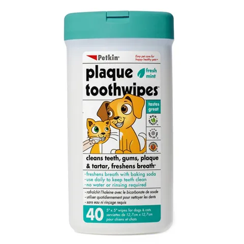 Petkin Tooth Wipes - 40 wipes