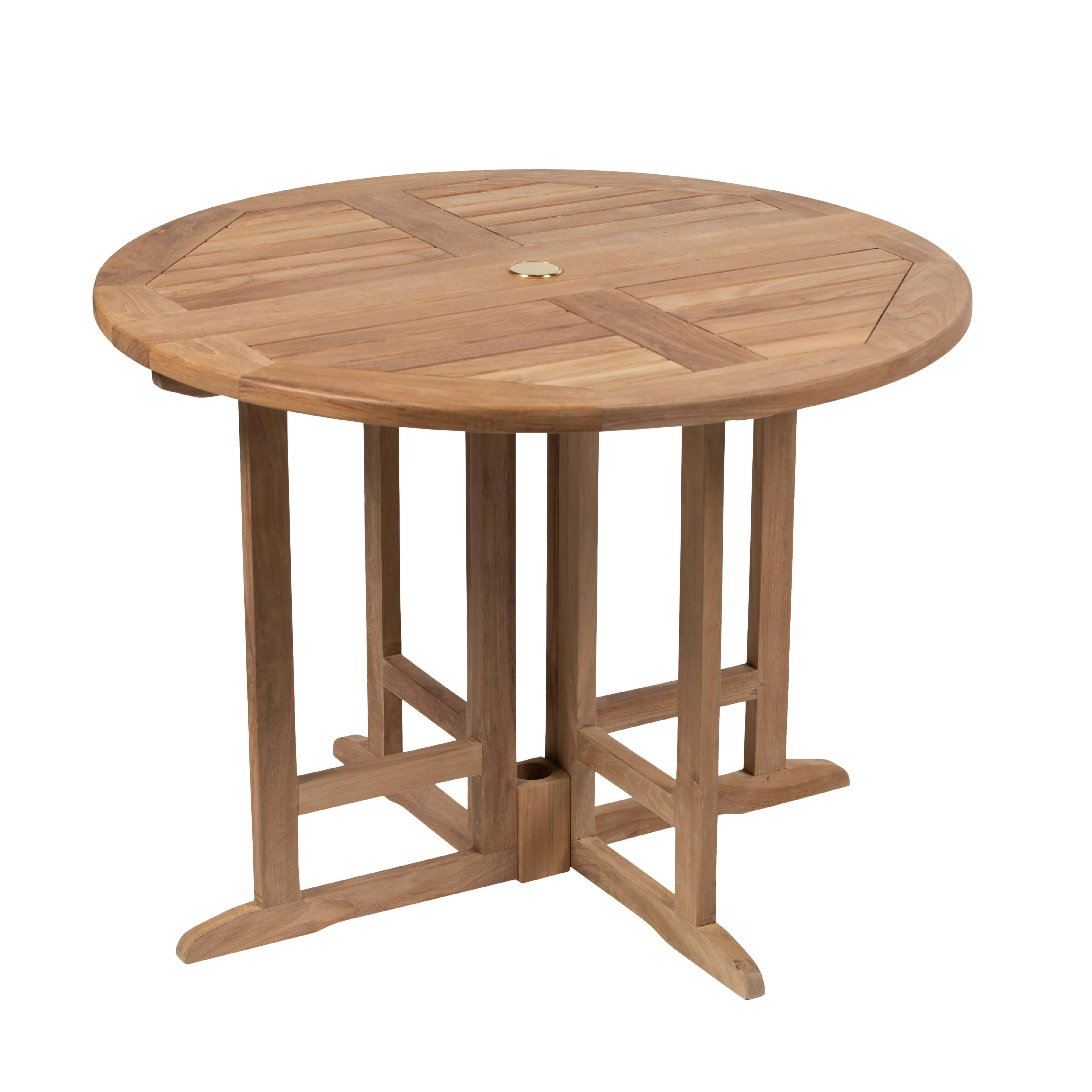 Grade A Teak 39" Round Folding Table - Titan Teak > Teak Dining Tables - Titan ...