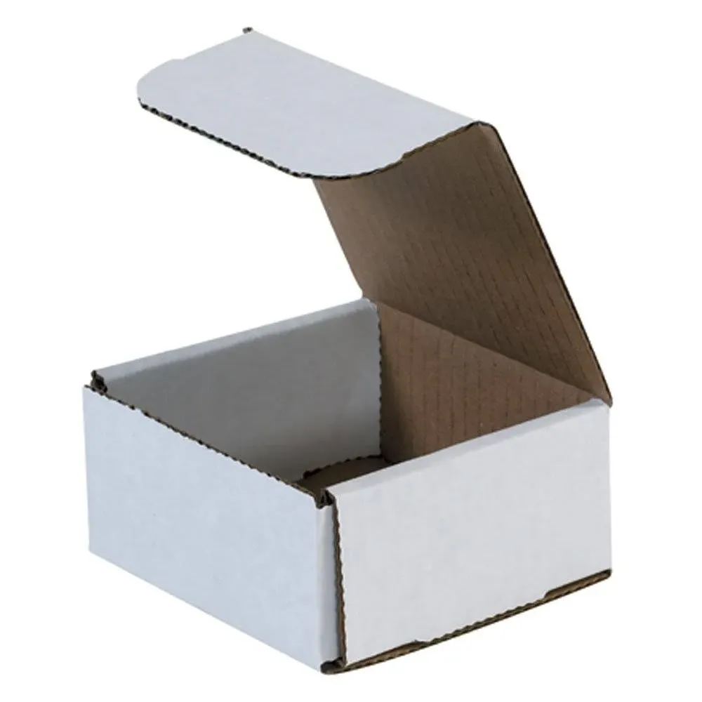 50 - 4x4x2 Small White Corrugated Cardboard Packaging Shipping Mailing Box Boxes